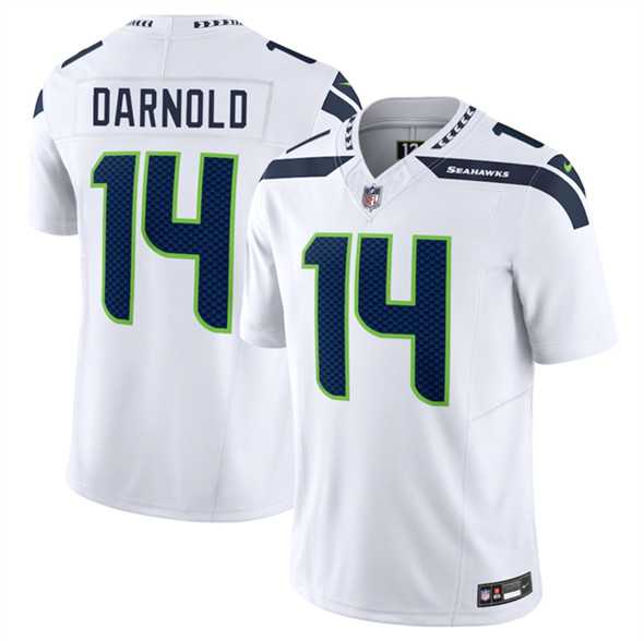 Men & Women & Youth Seattle Seahawks #14 Sam Darnold White 2024 F.U.S.E. Vapor Limited Stitched Jersey->nfl m&n throwback->NFL Jersey